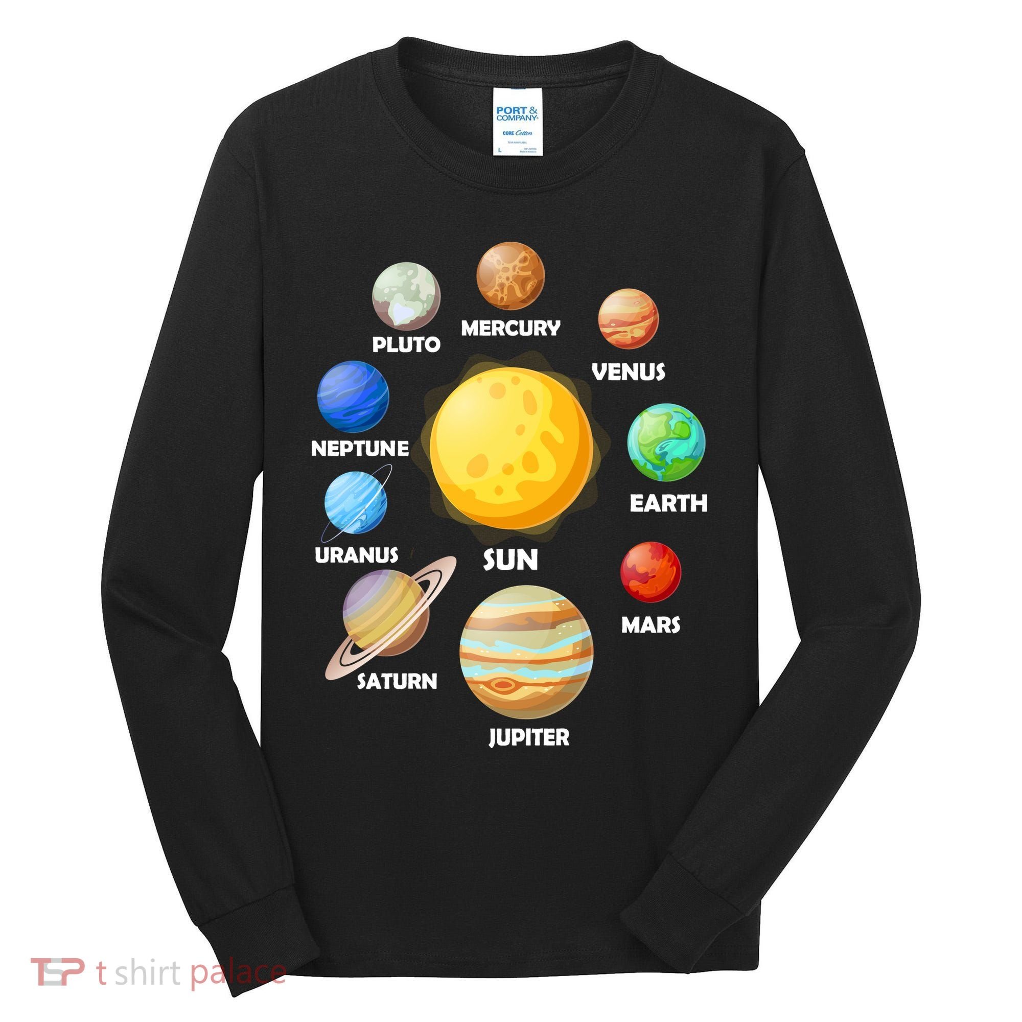 Solar System Planets Sun Mars Tall Long Sleeve Shirt
