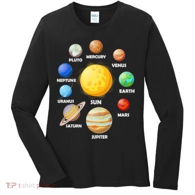 Solar System Planets Sun Mars Women's Long Sleeve Shirt