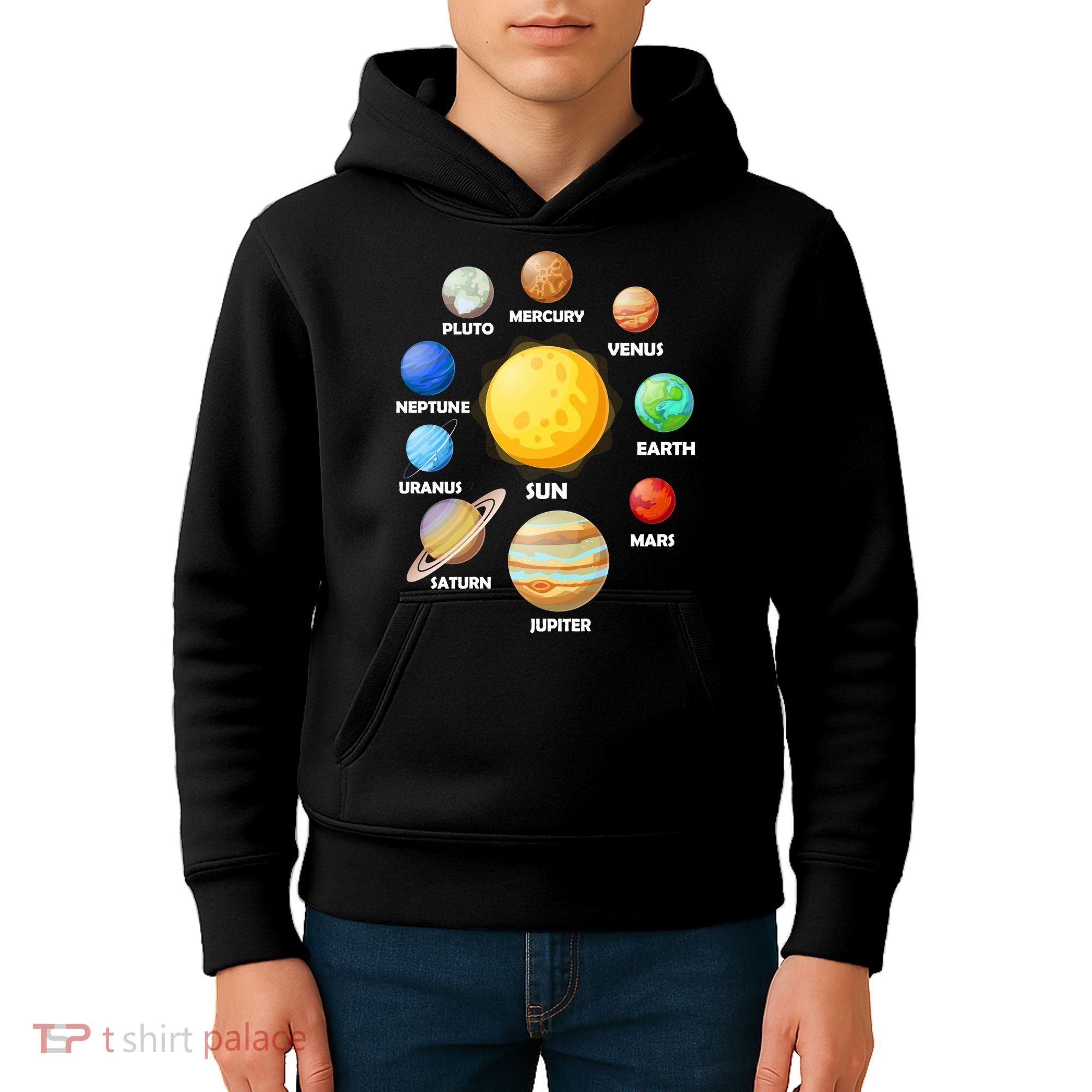 Solar System Planets Sun Mars Kids Hoodie