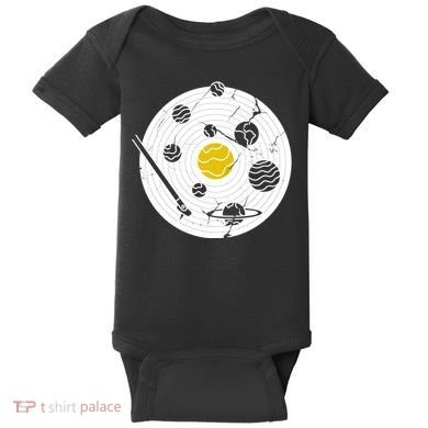 Solar System Vinyl Record Baby Bodysuit
