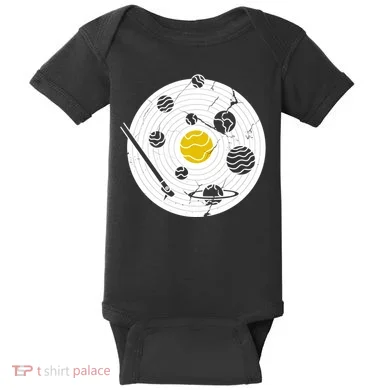 Solar System Vinyl Record Baby Bodysuit