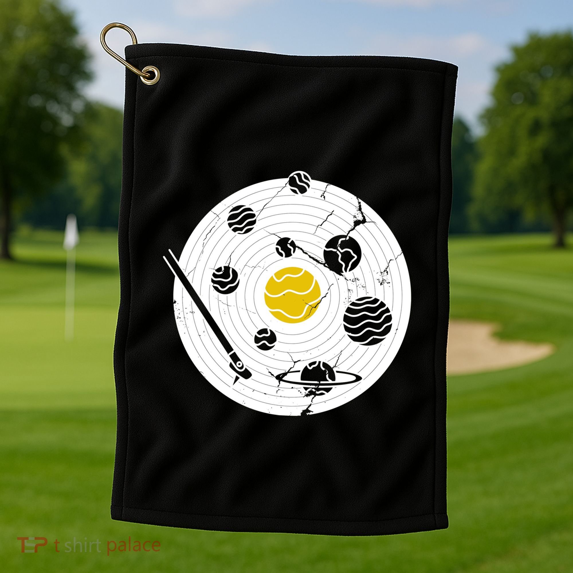 Solar System Vinyl Record Golf Towel