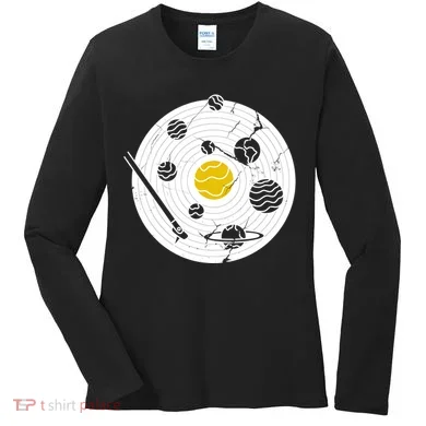 Solar System Vinyl Record Women's Long Sleeve Shirt