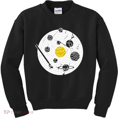 Solar System Vinyl Record Kids Sweatshirt