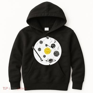Solar System Vinyl Record Kids Hoodie