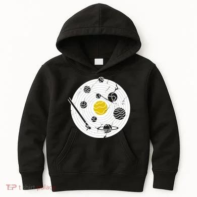 Solar System Vinyl Record Kids Hoodie