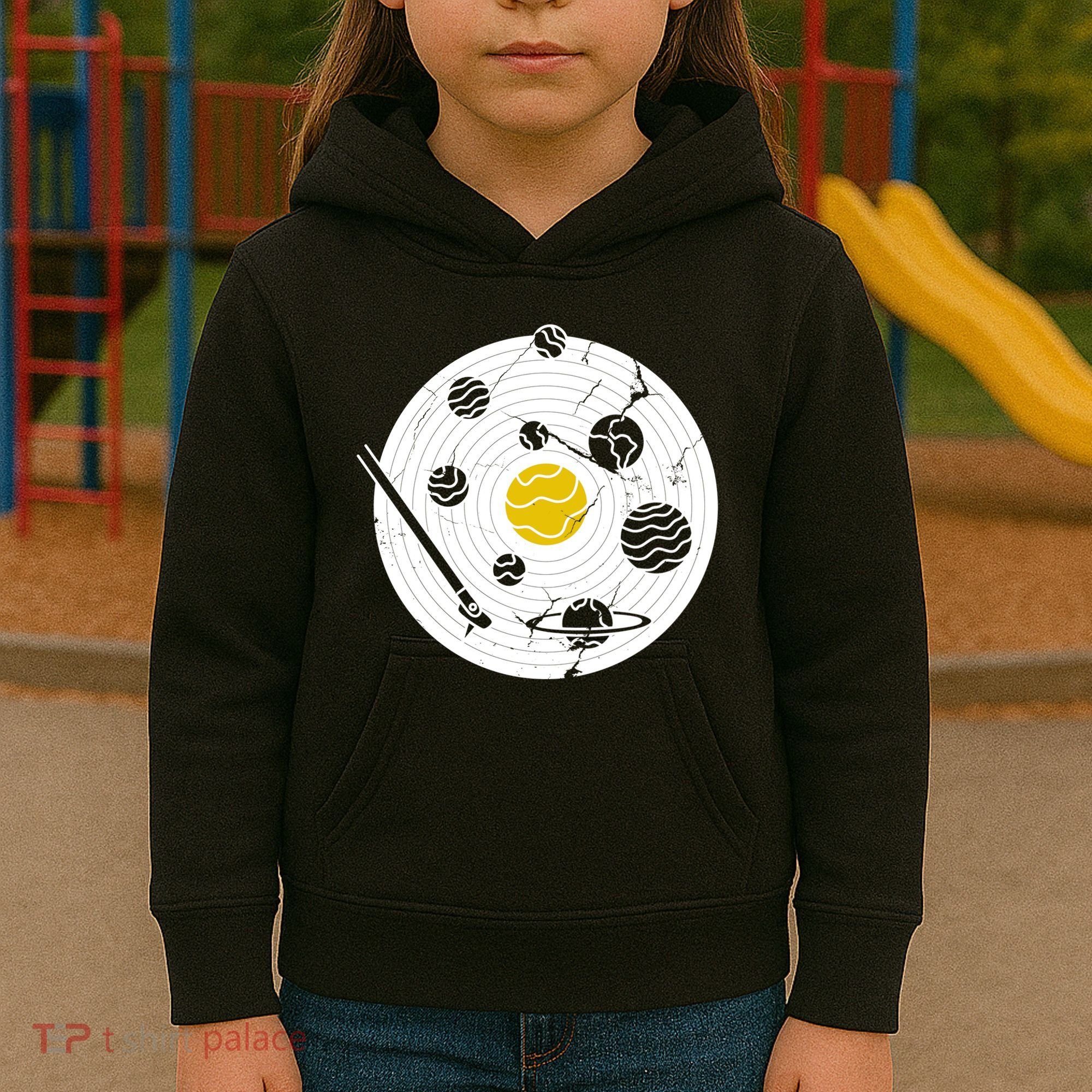 Solar System Vinyl Record Kids Hoodie