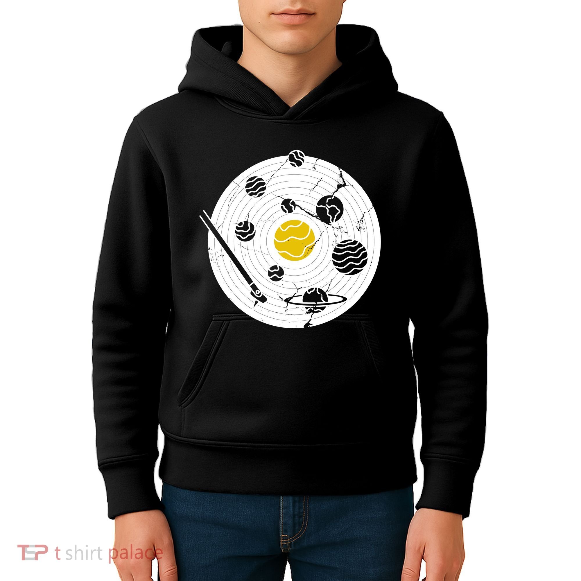 Solar System Vinyl Record Kids Hoodie