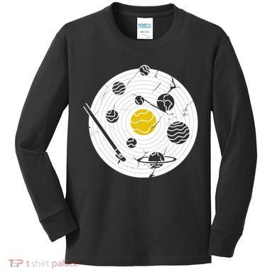 Solar System Vinyl Record Kids Long Sleeve Shirt