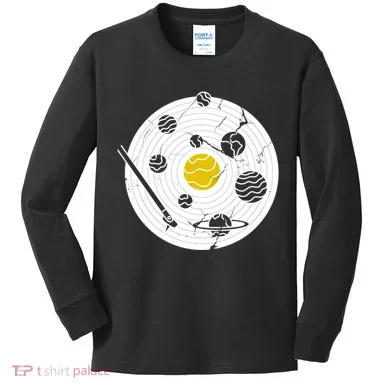 Solar System Vinyl Record Kids Long Sleeve Shirt