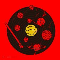 Solar System Vinyl Record Santa Hat thumb 1