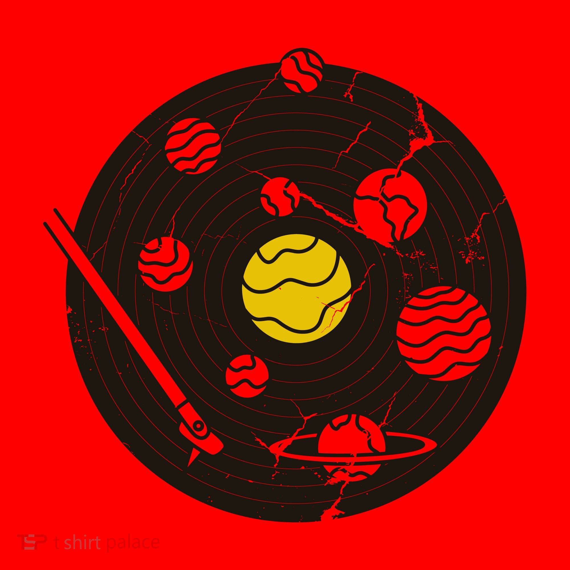 Solar System Vinyl Record Santa Hat