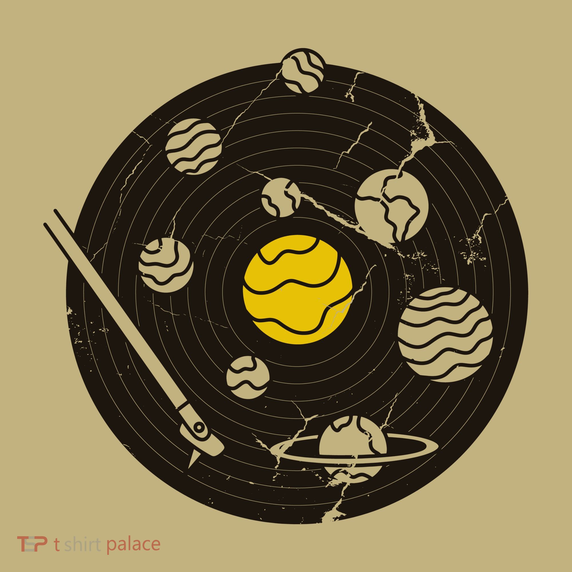 Solar System Vinyl Record Kids T-Shirt
