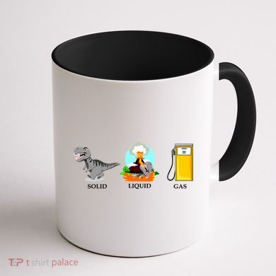 Solid Liquid Gas Dinosaur Coffee Mug back