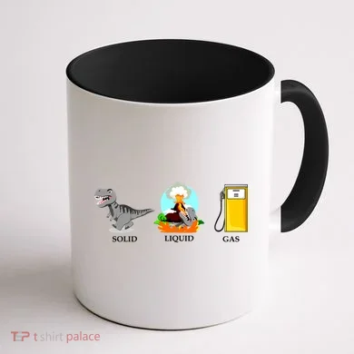 Solid Liquid Gas Dinosaur Coffee Mug back