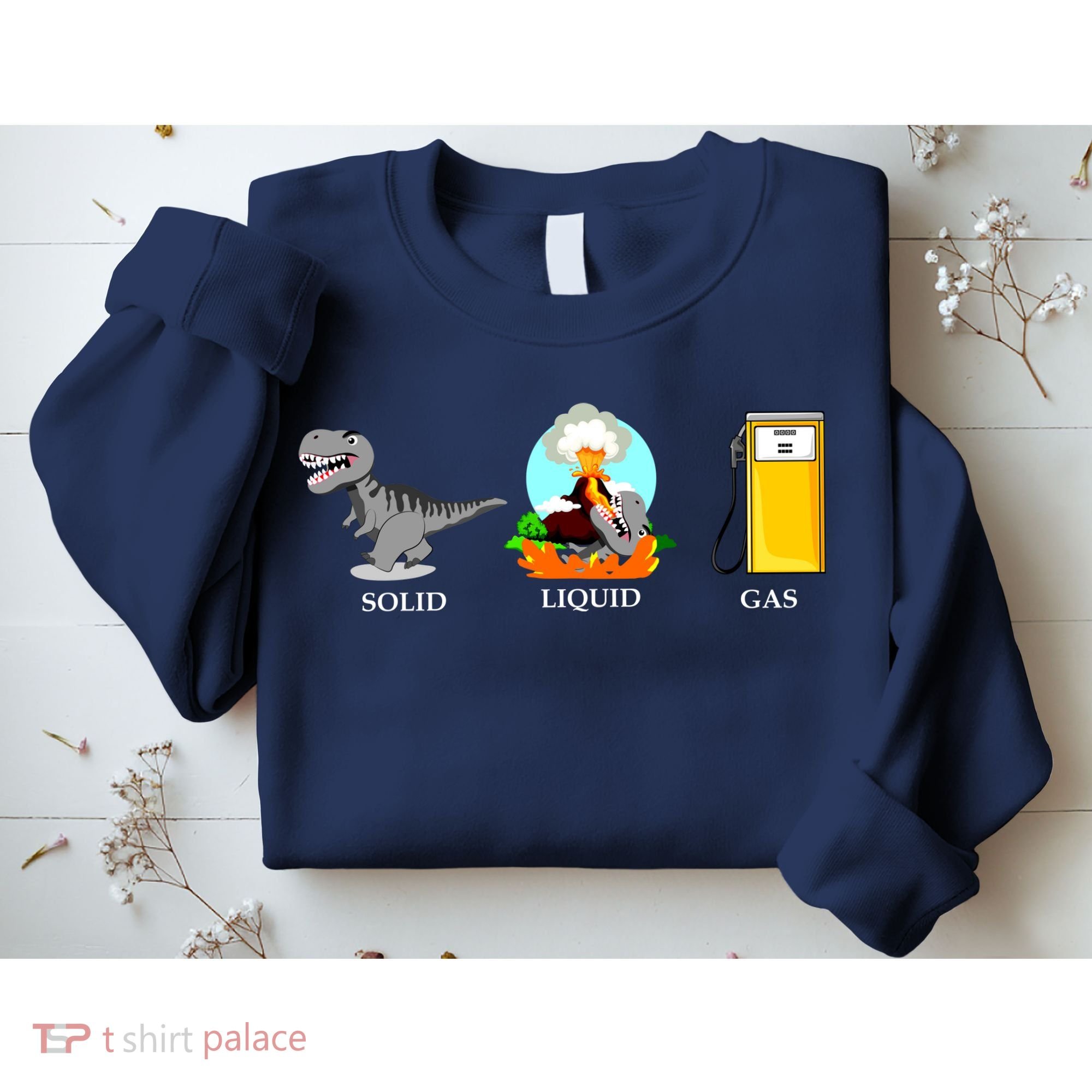 Solid Liquid Gas Dinosaur Sweatshirt