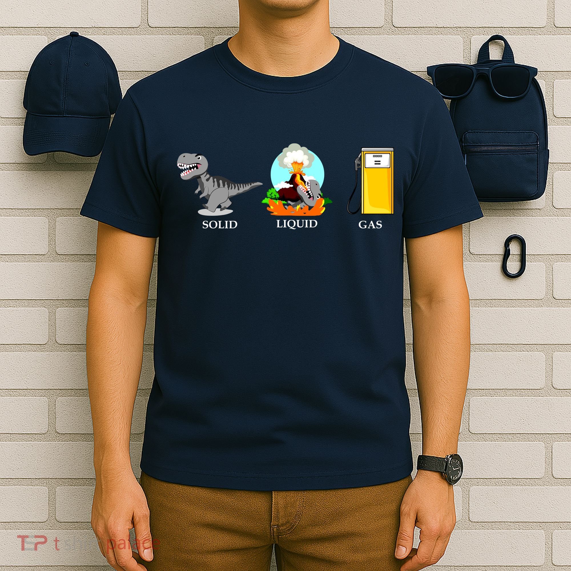 Solid Liquid Gas Dinosaur T-Shirt