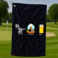 Solid Liquid Gas Dinosaur Golf Towel thumb 1