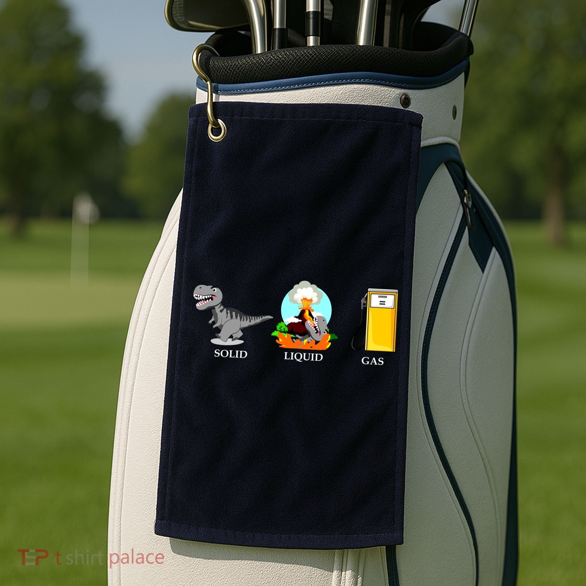 Solid Liquid Gas Dinosaur Golf Towel