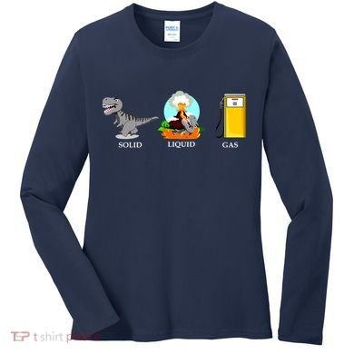 Solid Liquid Gas Dinosaur Women's Long Sleeve Shirt