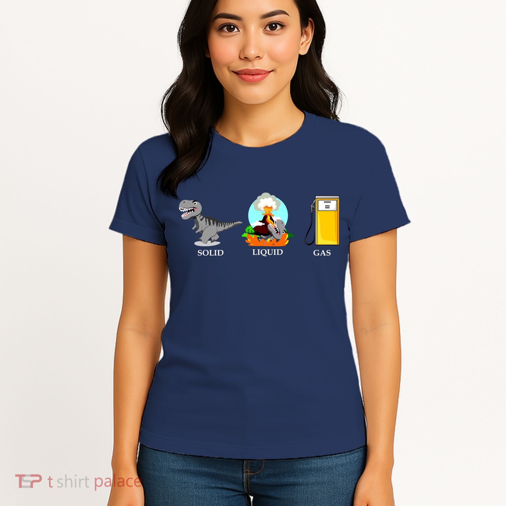 Solid Liquid Gas Dinosaur Women's T-Shirt