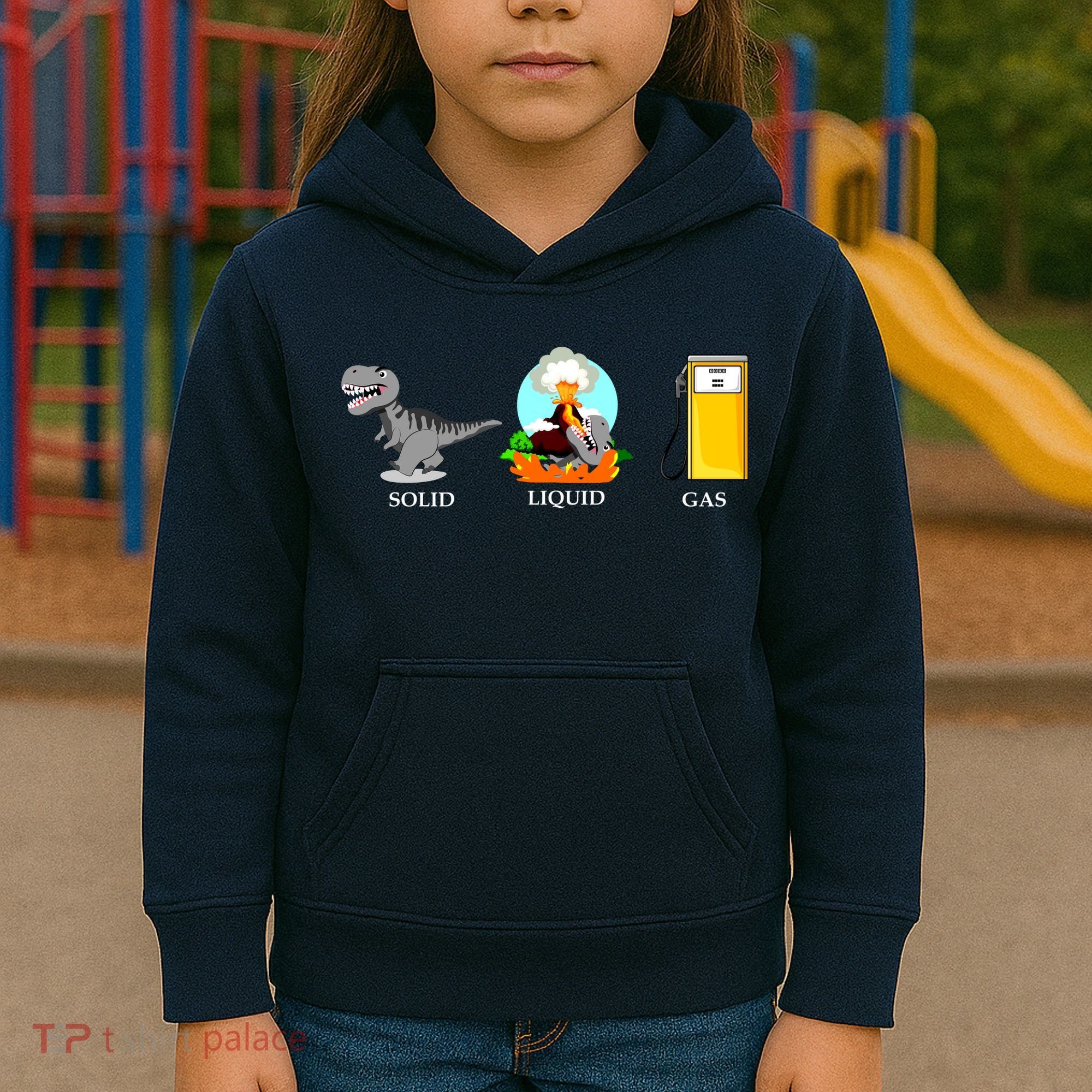 Solid Liquid Gas Dinosaur Kids Hoodie