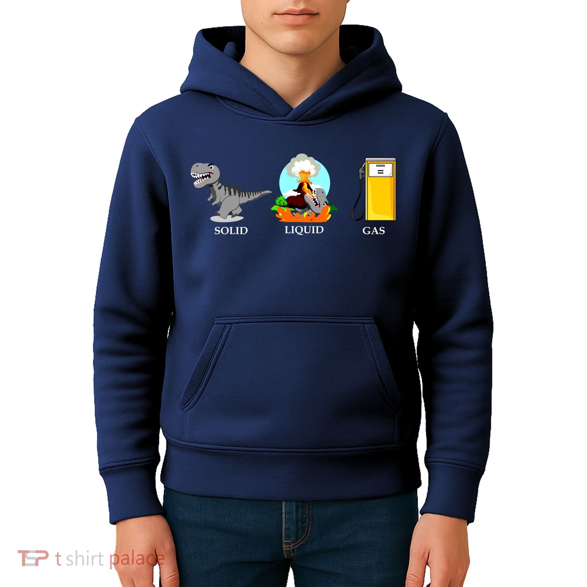Solid Liquid Gas Dinosaur Kids Hoodie