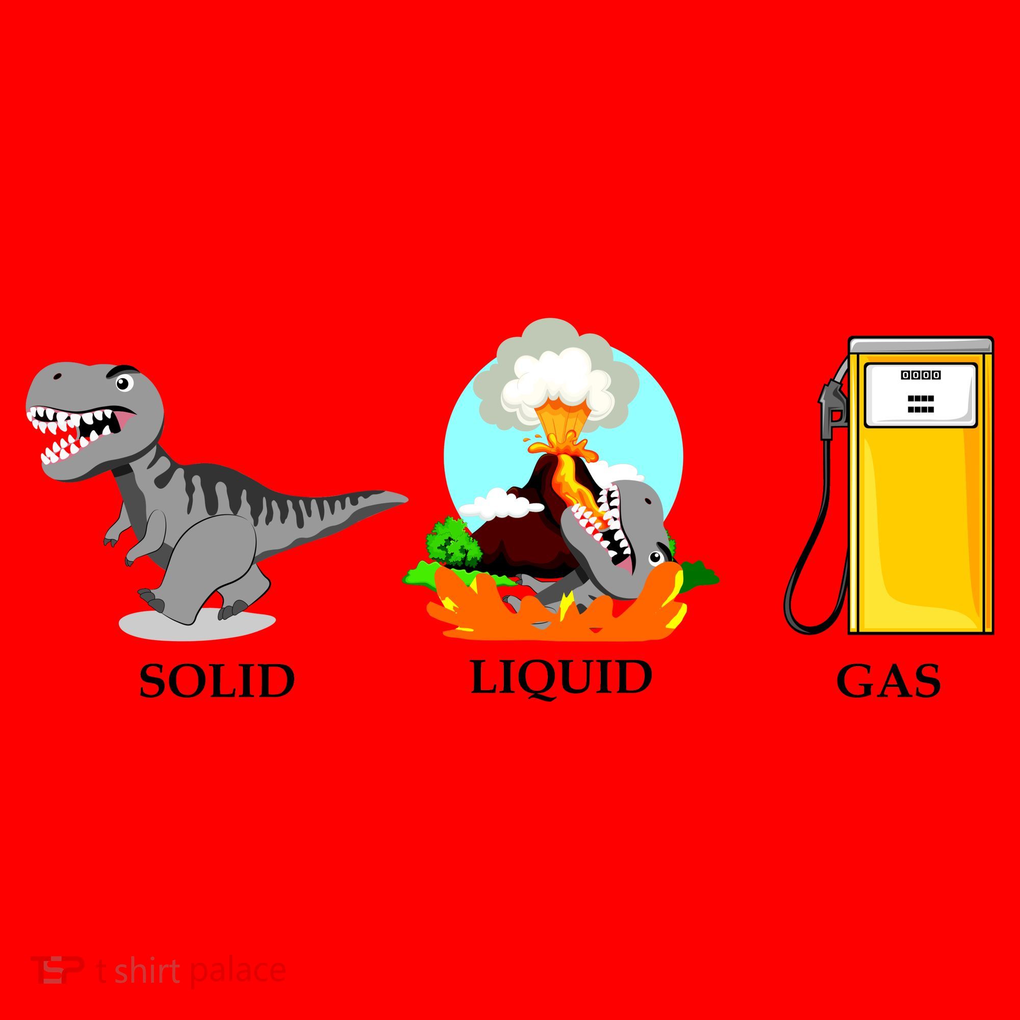 Solid Liquid Gas Dinosaur Santa Hat