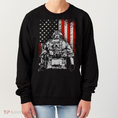 Solider US Flag Support The Troops Women's Sweatshirt