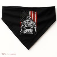Solider US Flag Support The Troops USA-Made Doggie Bandana thumb 0