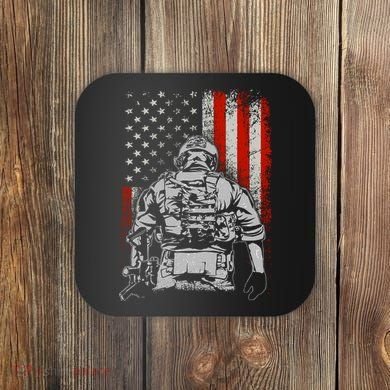 Solider US Flag Support The Troops Coaster