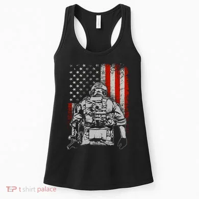 Solider US Flag Support The Troops Women's Tank Top