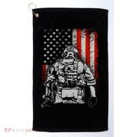Solider US Flag Support The Troops Golf Towel thumb 0