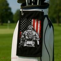 Solider US Flag Support The Troops Golf Towel thumb 2