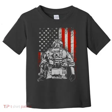 Solider US Flag Support The Troops Toddler T-Shirt