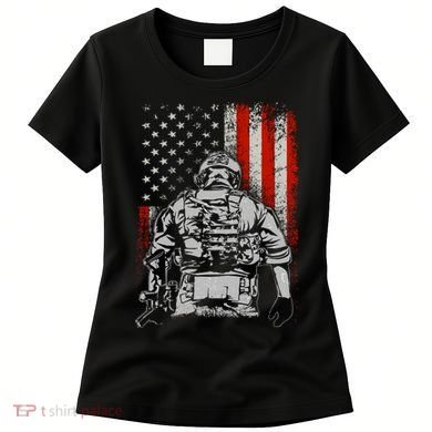 Solider US Flag Support The Troops Women's T-Shirt