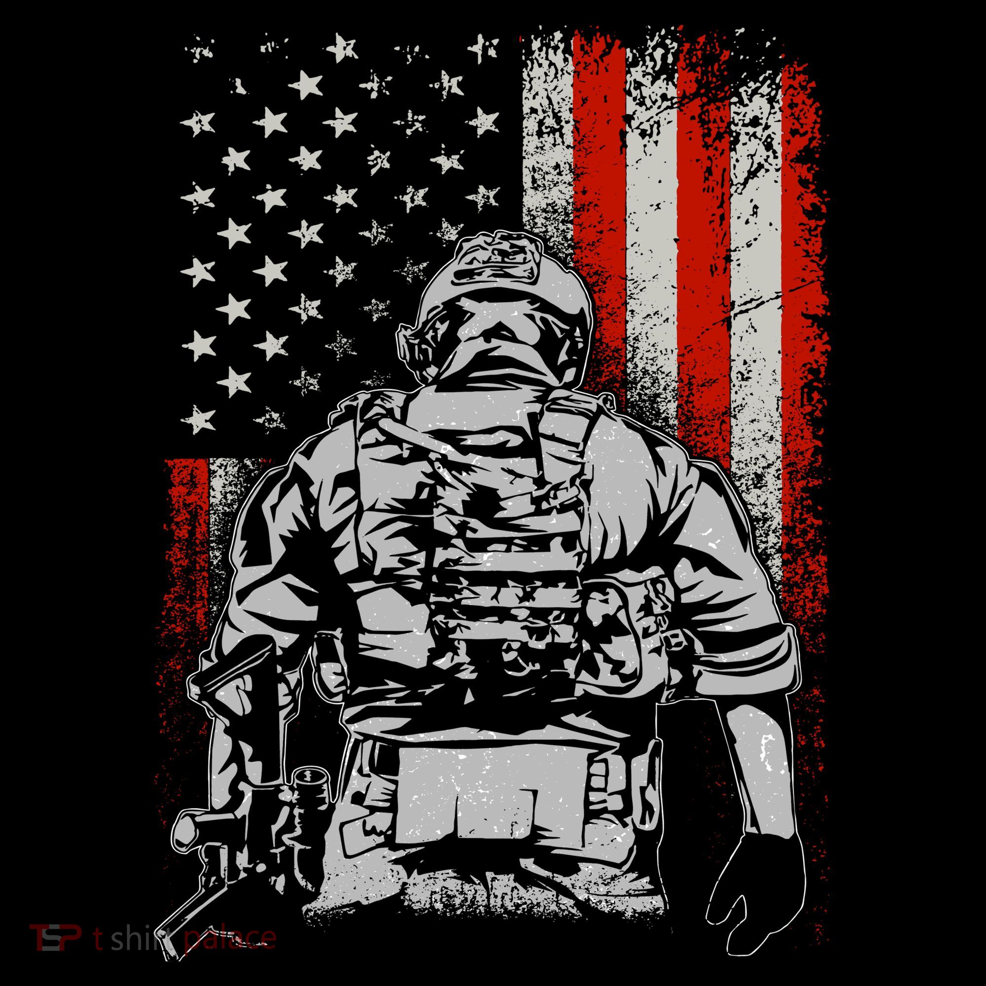 Solider US Flag Support The Troops Women's T-Shirt