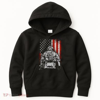 Solider US Flag Support The Troops Kids Hoodie