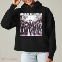 Straight Outta Maga Funny Trump 2024 Ladies Heavyweight Boxy Pullover Hoodie thumb 0