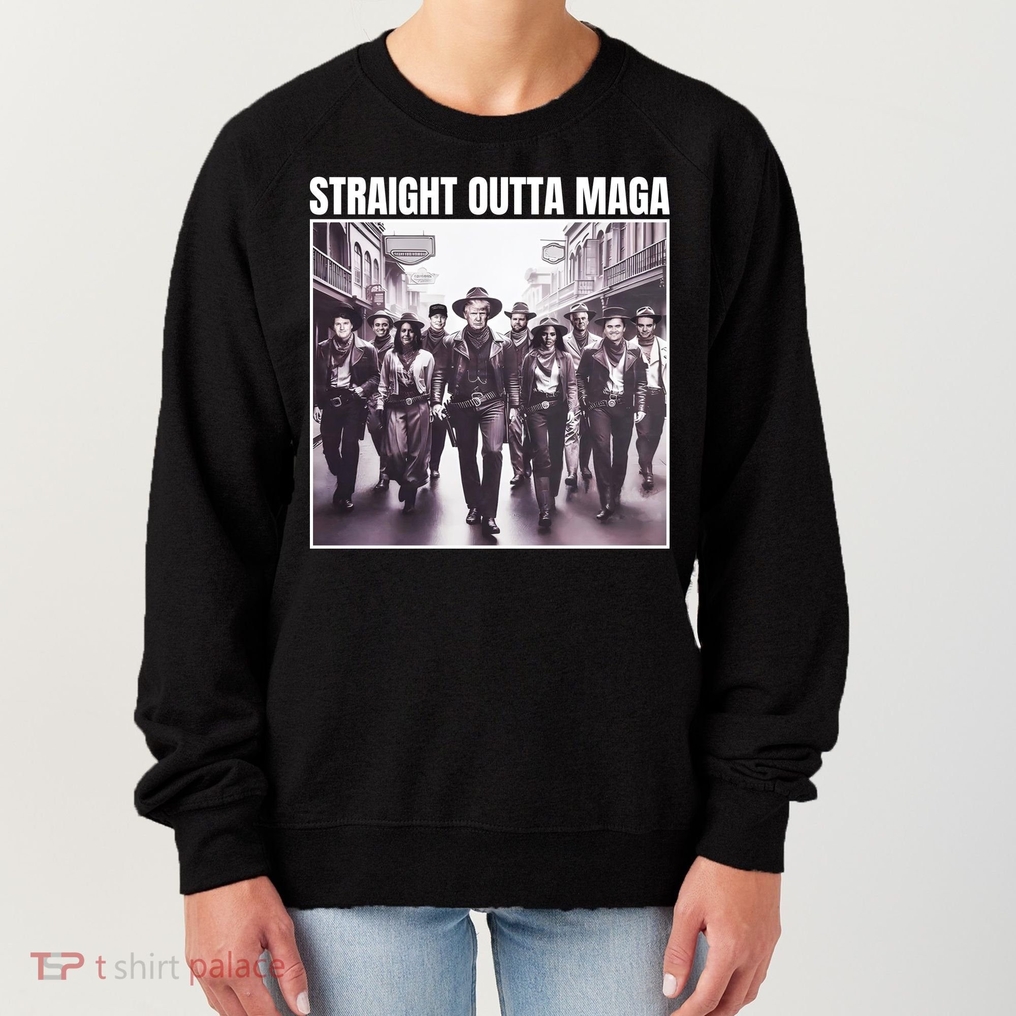 Straight Outta Maga Funny Trump 2024 Women's Sweatshirt