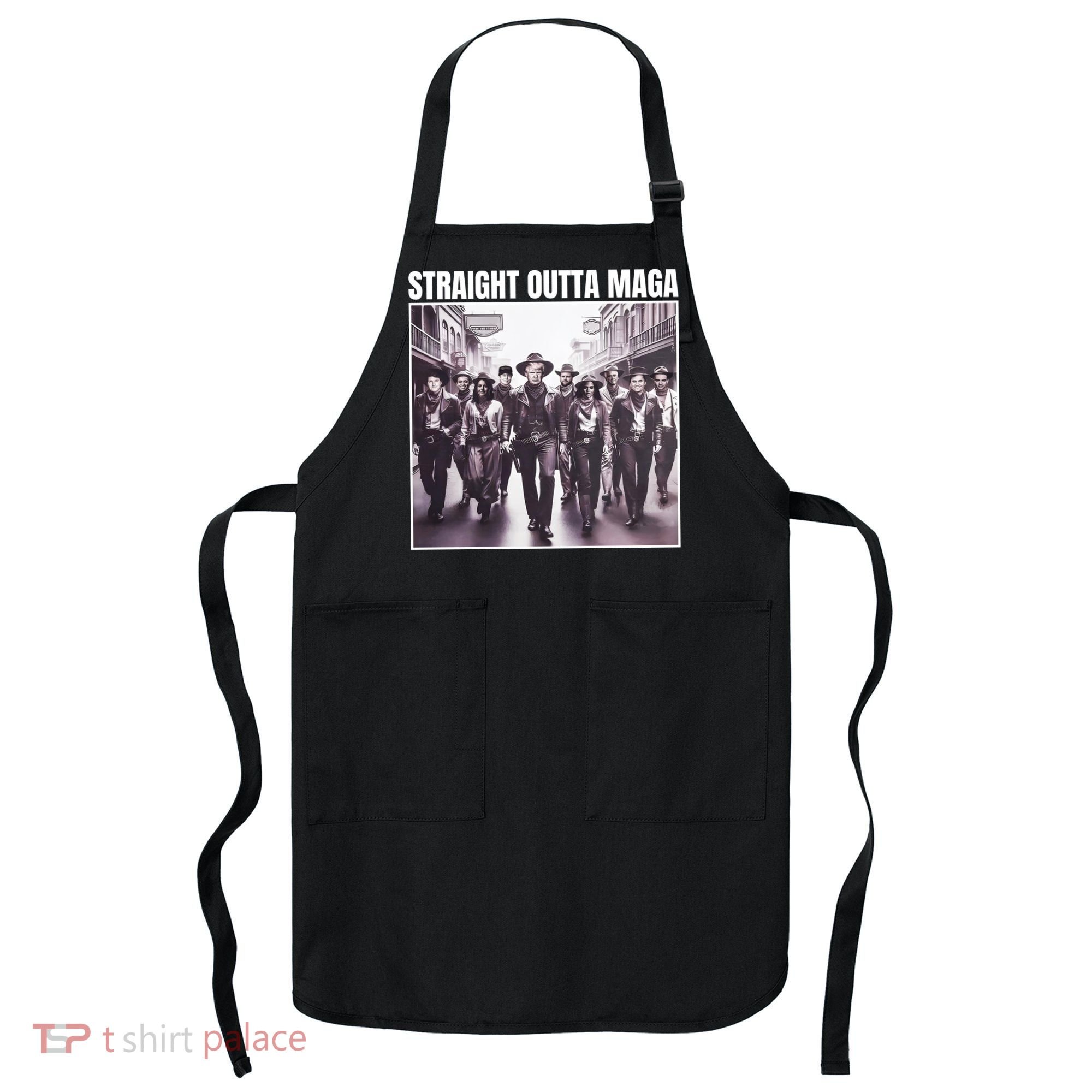 Straight Outta Maga Funny Trump 2024 Apron