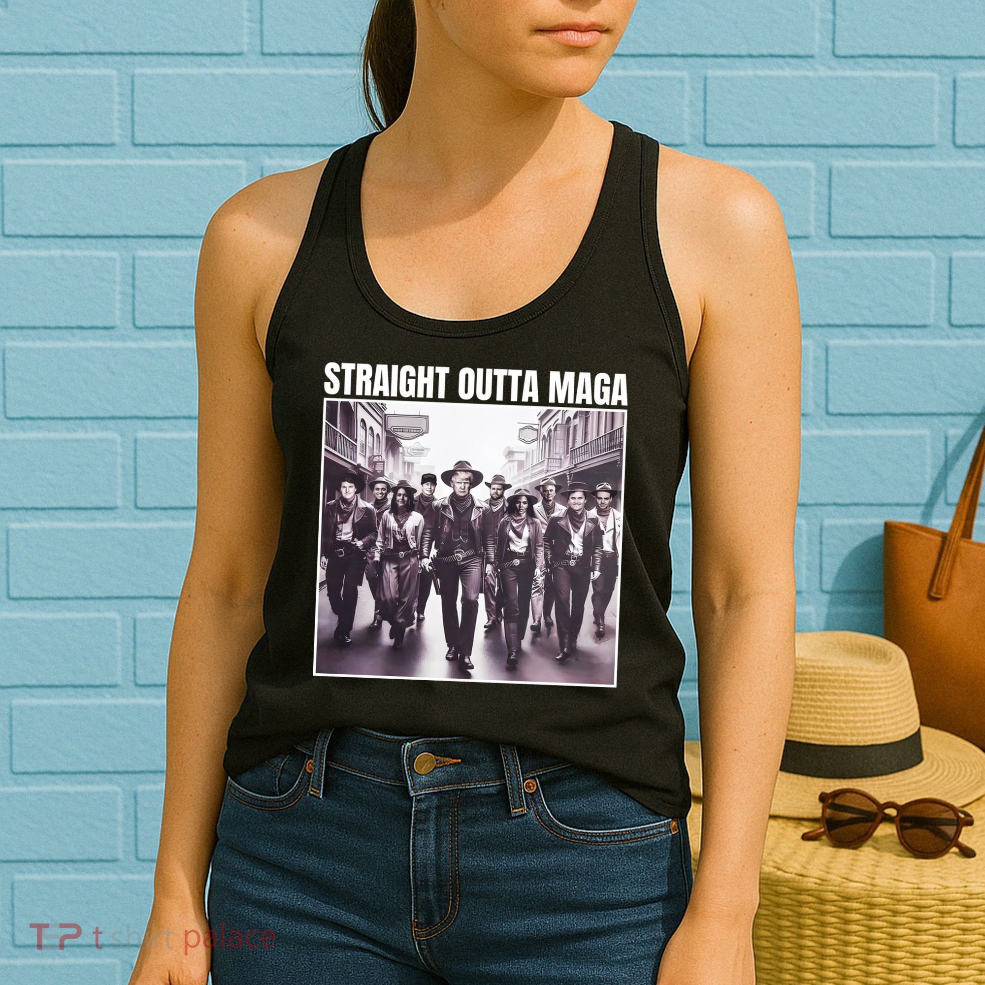 Straight Outta Maga Funny Trump 2024 Women's Tank Top