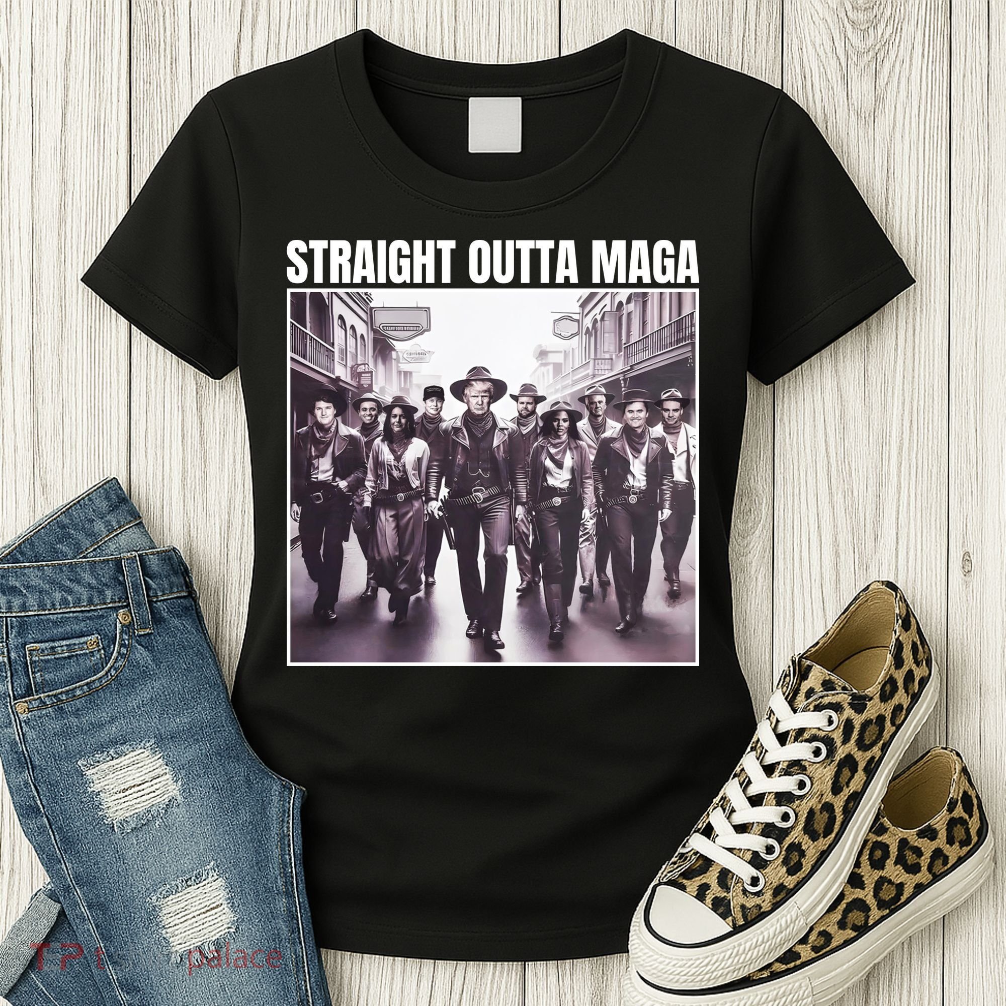 Straight Outta Maga Funny Trump 2024 Women's T-Shirt