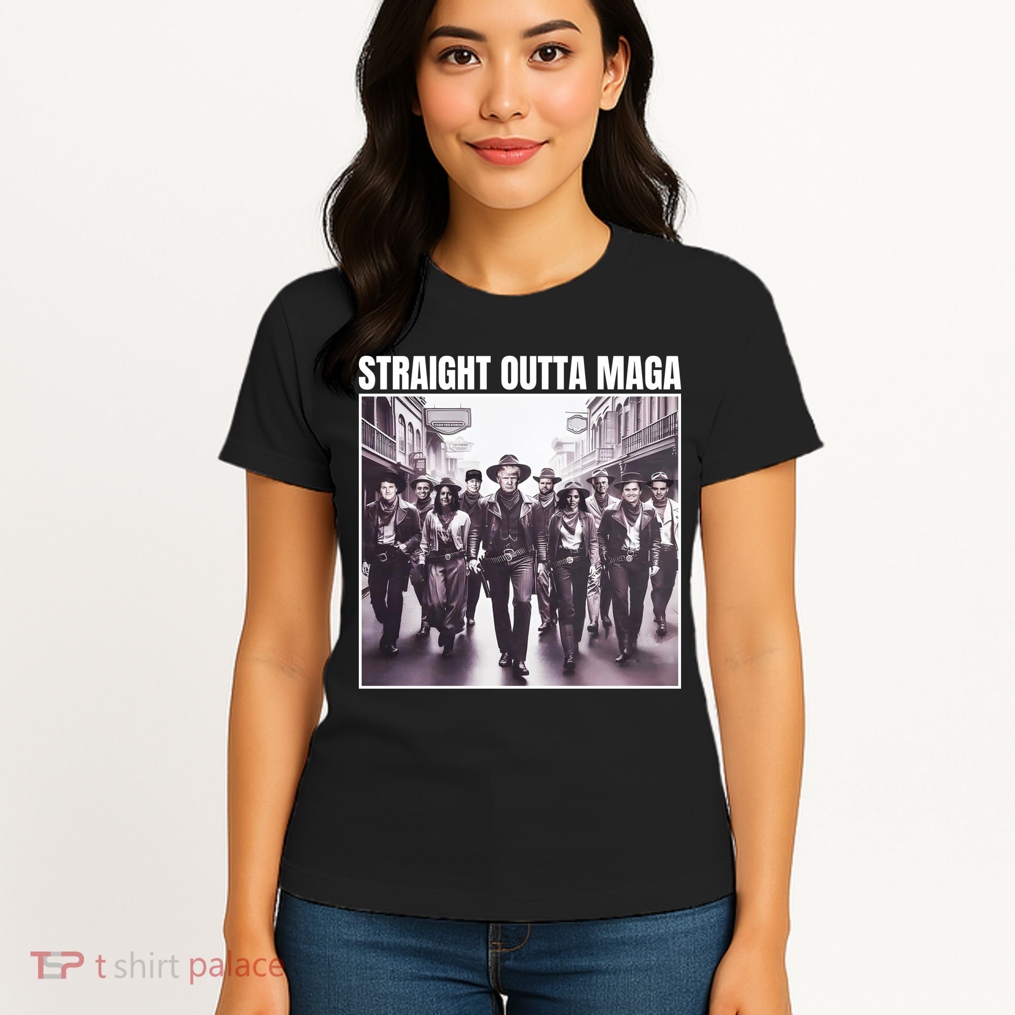 Straight Outta Maga Funny Trump 2024 Women's T-Shirt
