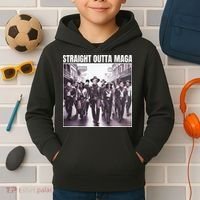Straight Outta Maga Funny Trump 2024 Kids Hoodie thumb 2