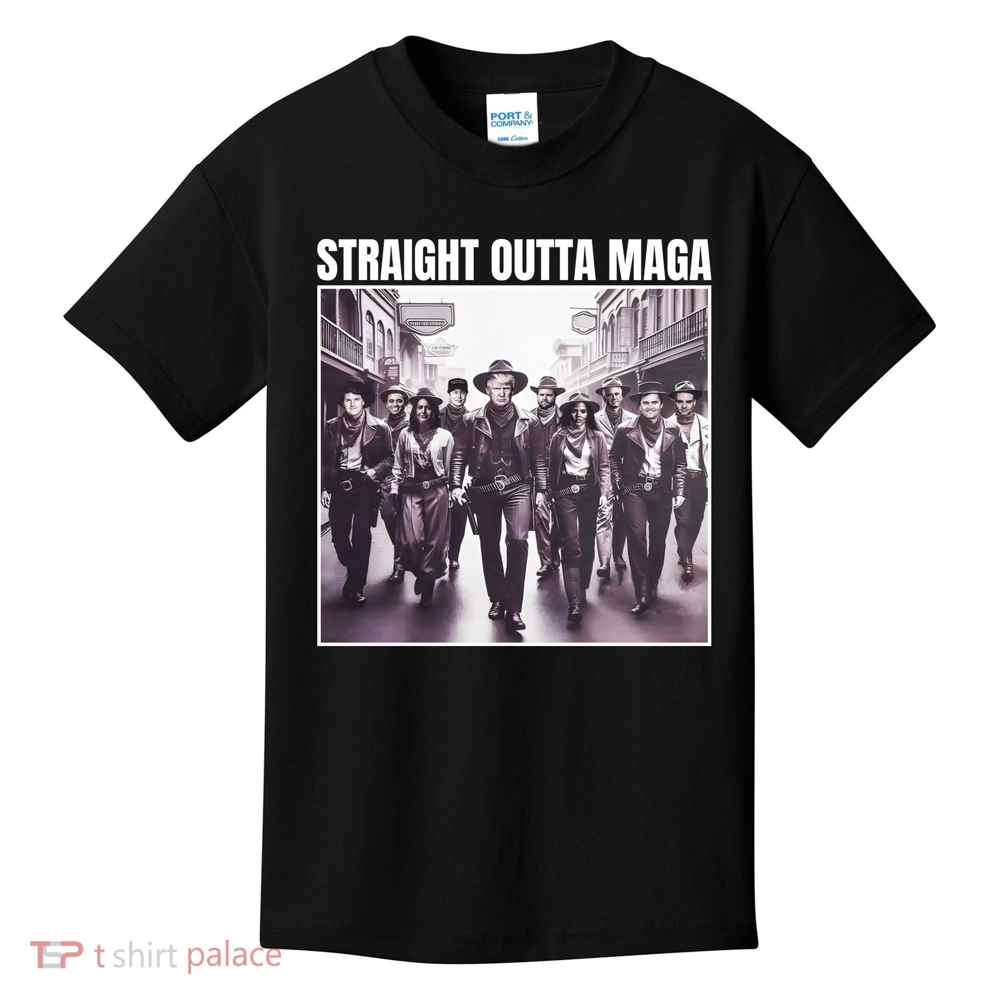 Straight Outta Maga Funny Trump 2024 Kids T-Shirt