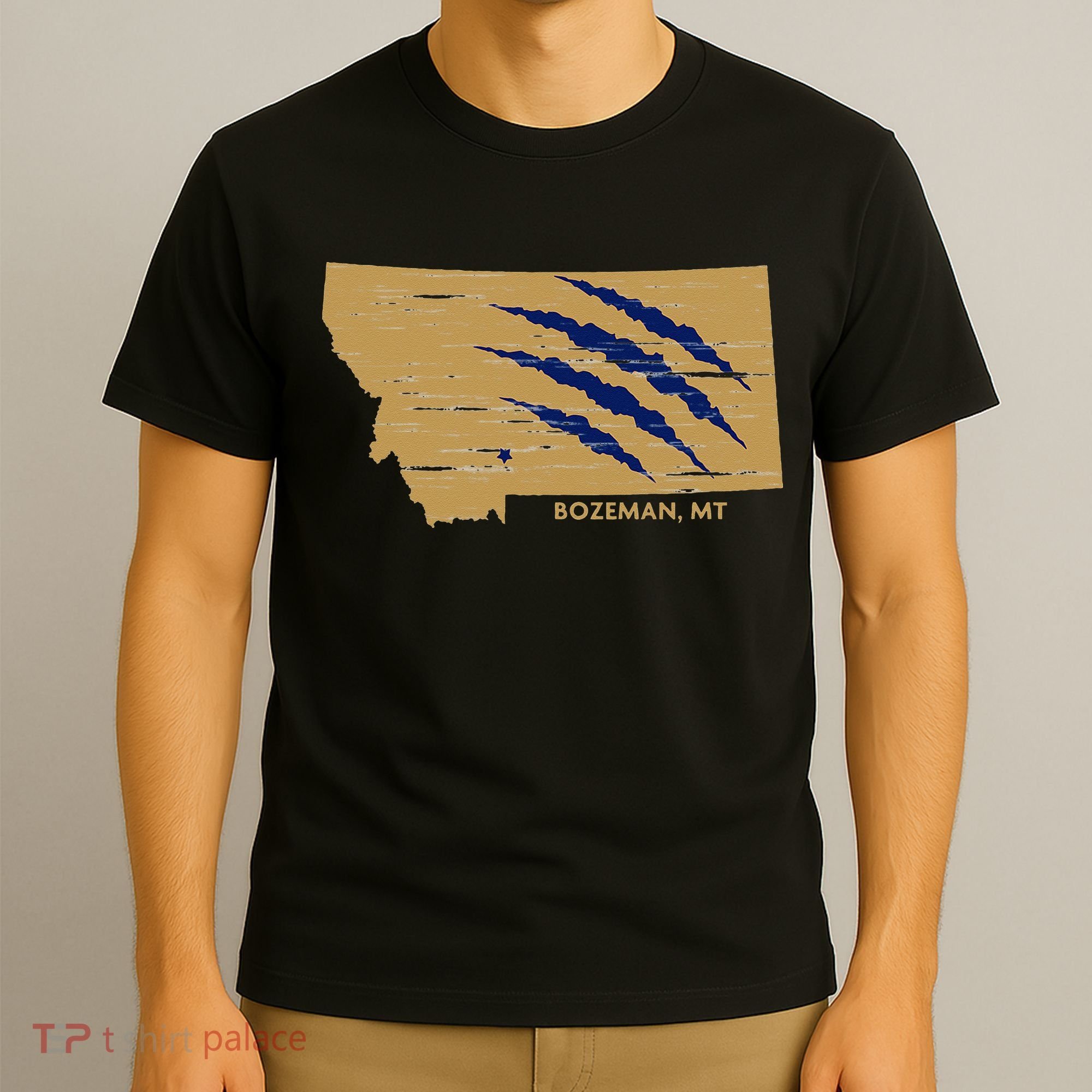 State Of Montana Wild Animal Bobcat Bear Big Cat Scratch T-Shirt