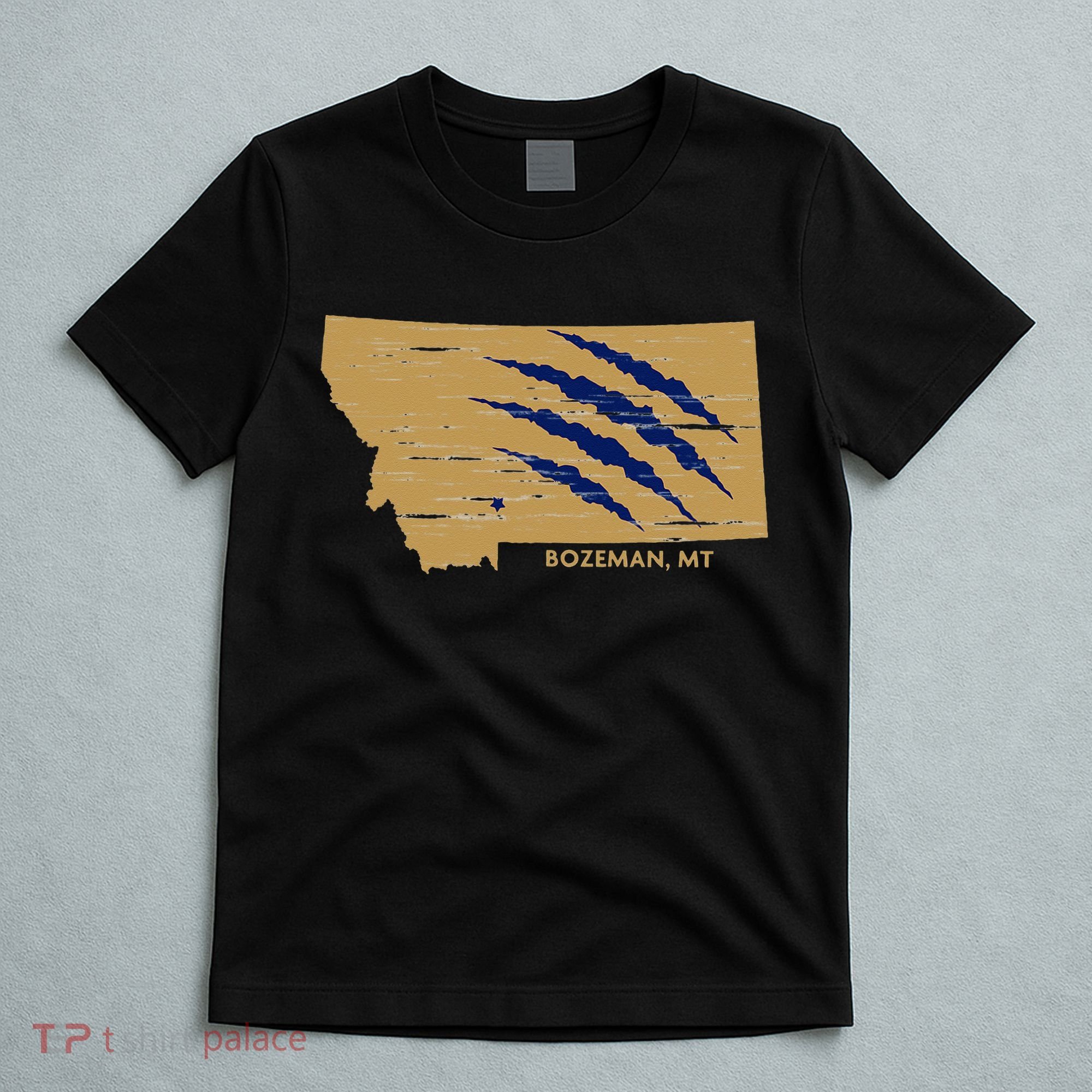 State Of Montana Wild Animal Bobcat Bear Big Cat Scratch T-Shirt