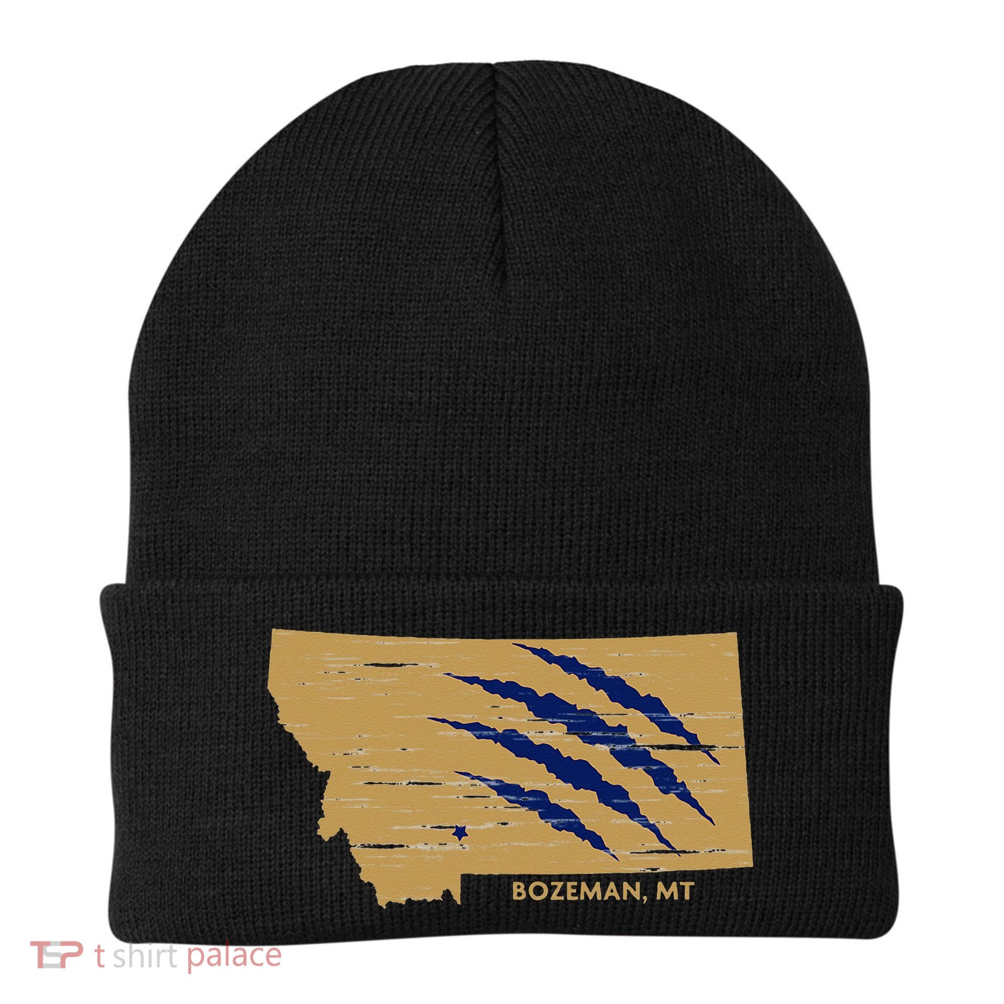 State Of Montana Wild Animal Bobcat Bear Big Cat Scratch Beanie