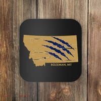 State Of Montana Wild Animal Bobcat Bear Big Cat Scratch Coaster thumb 0